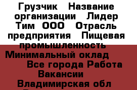 Грузчик › Название организации ­ Лидер Тим, ООО › Отрасль предприятия ­ Пищевая промышленность › Минимальный оклад ­ 20 000 - Все города Работа » Вакансии   . Владимирская обл.,Вязниковский р-н